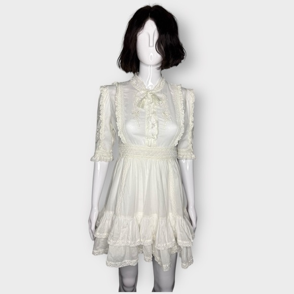Sunday Best “Tauriel” White Ruffled Tiered Mini Dress - Picture 4 of 9